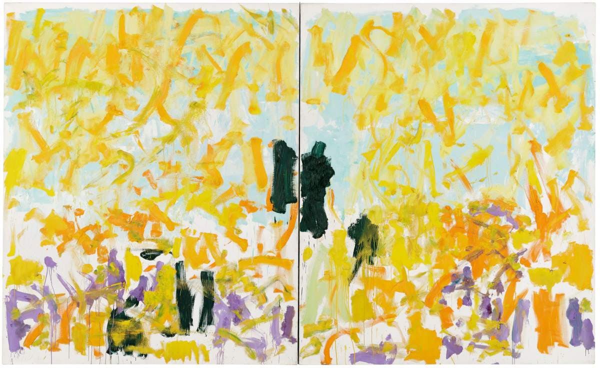 A painting by Joan Mitchell, titled "Cypress," dated 1980.